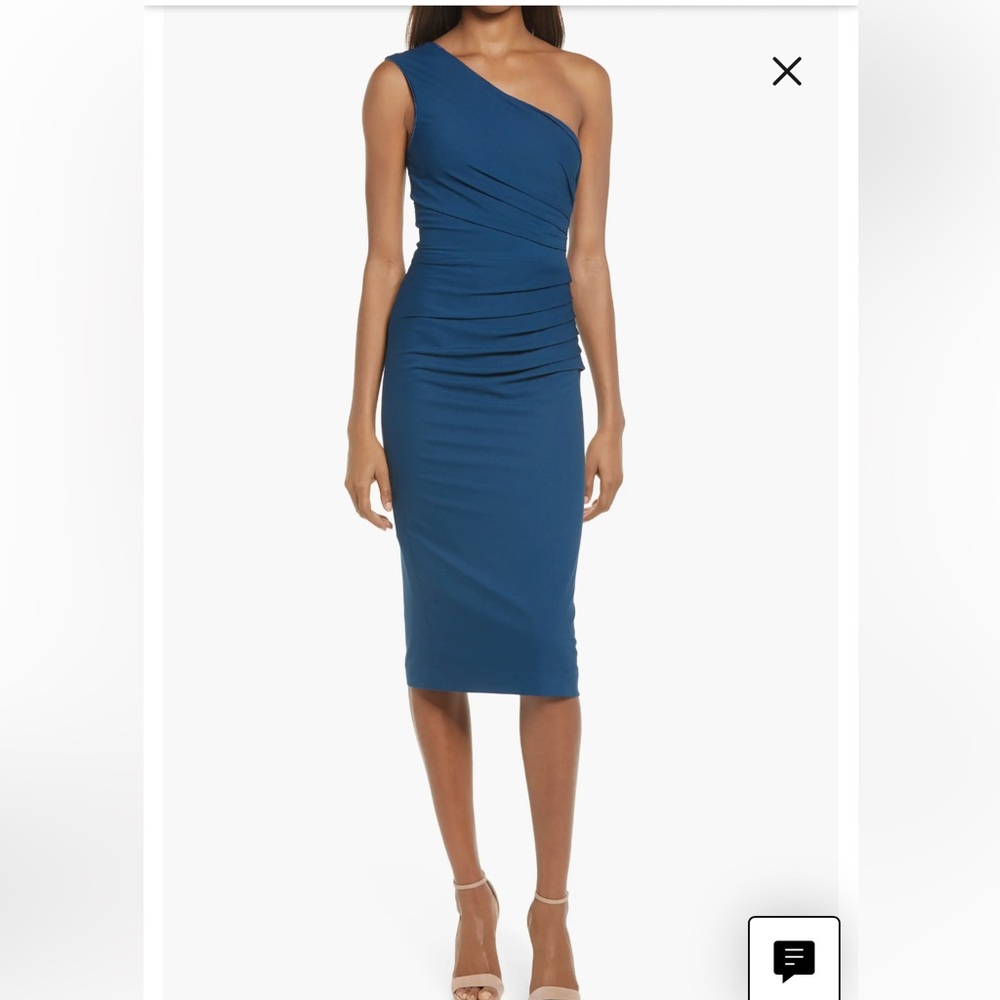 NEW Dress the Population MARTINE‎ Blue Midi Dress Large